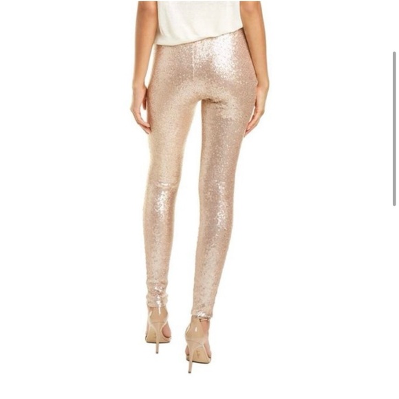 NWT Commando Rose Gold Sparkly Sequined Stretch-Jersey Leggings size L - Picture 4 of 8